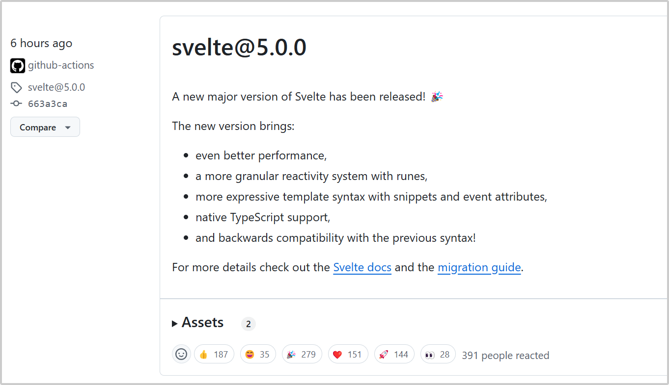 Svelte v5.0.0发布