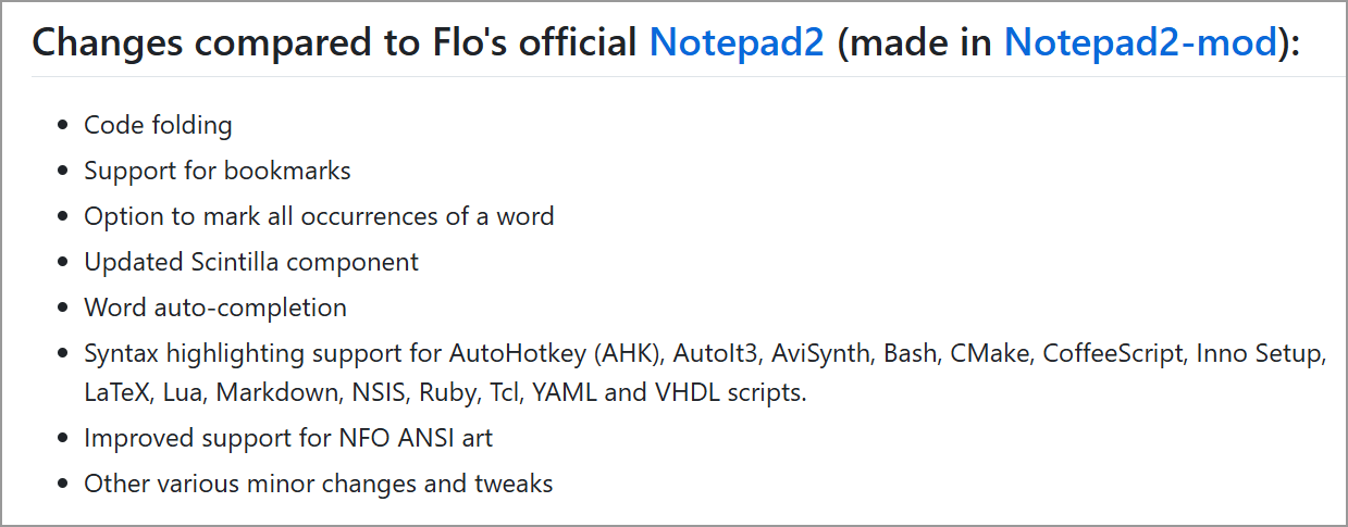 Notepad-mod从Notepad2演化而来